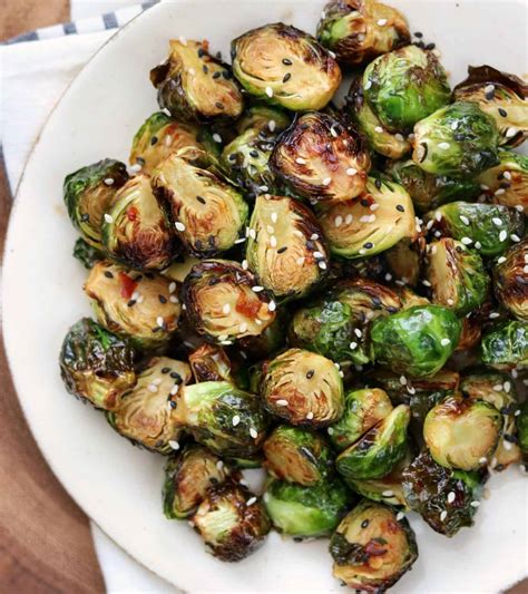 Air-Fried Brussels Sprouts With Balsamic-Honey Glaze and Feta